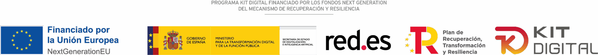 Programa Kit Digital, financiado por los fondos Next Generation del Mecanismo de Recuperación y Resiliencia de la Unión Europea. Gobierno de España, Ministerio para la Transformación Digital y de la Función Pública, Red.es y Plan de Recuperación, Transformación y Resiliencia.